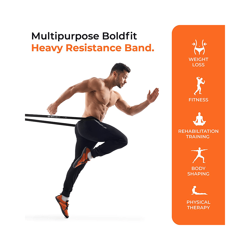 Boldfit Heavy Resistance Band for Exercise & Stretching Black 15-30kg - Image 5
