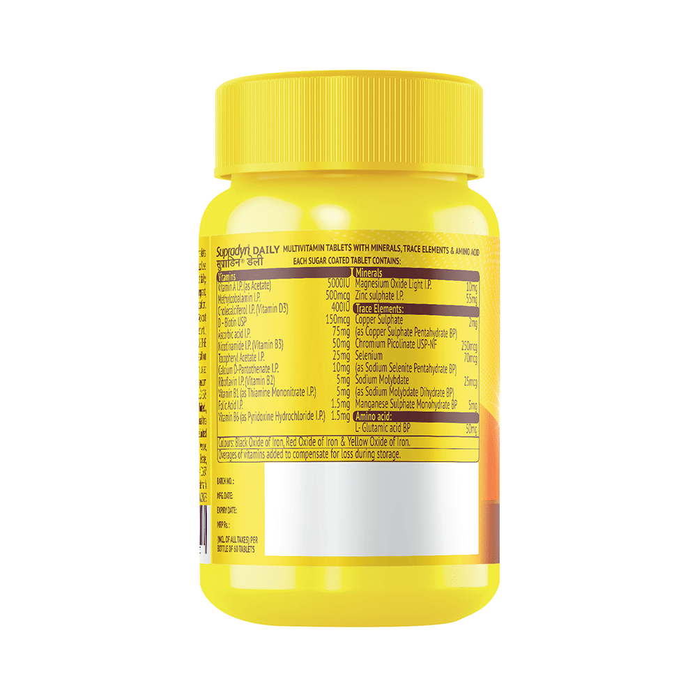 Supradyn Daily Multivitamin Tablet with Minerals, Trace Elements & Amino Acids | For Energy & Immunity - Image 3