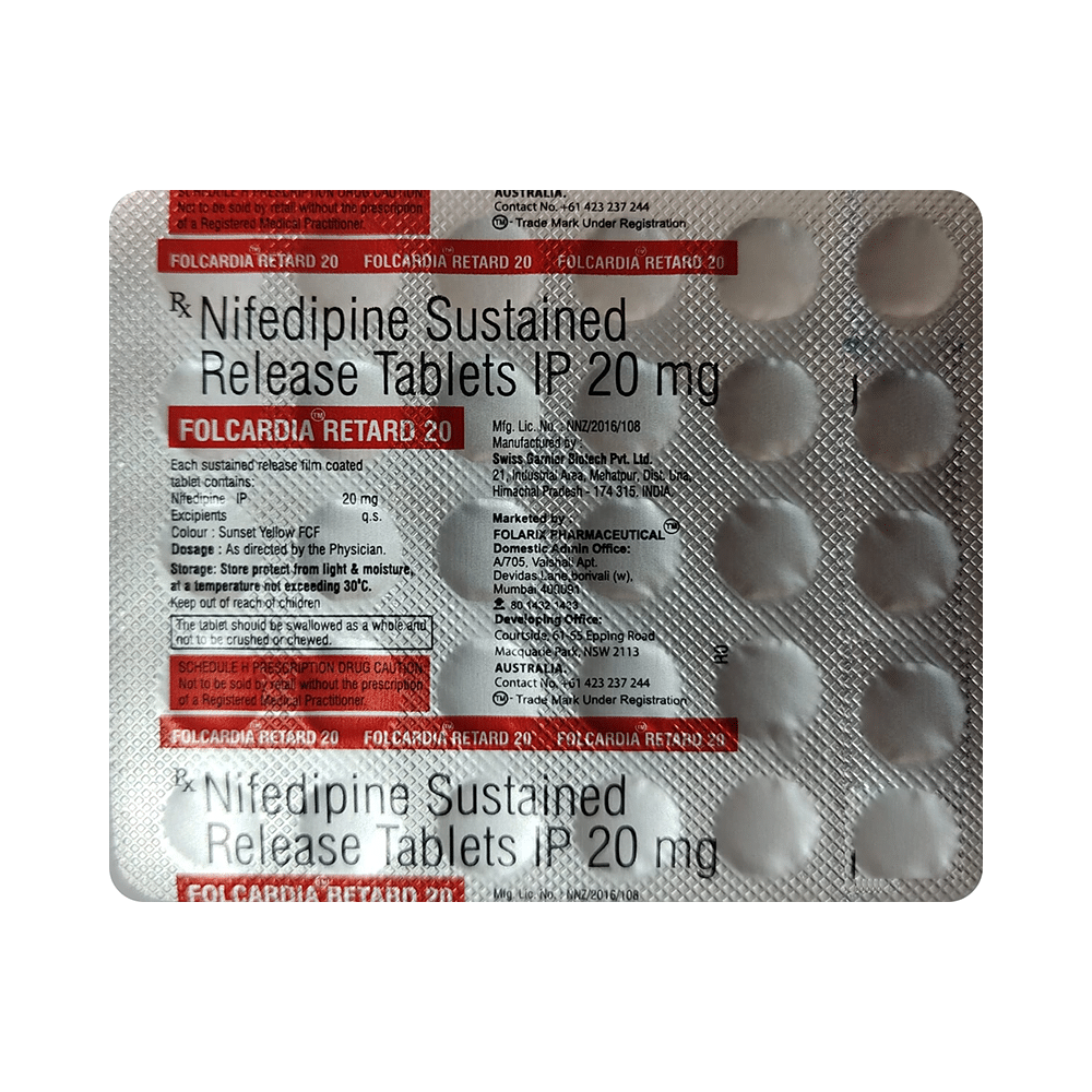Folcardia Retard 20 Tablet SR - Image 3