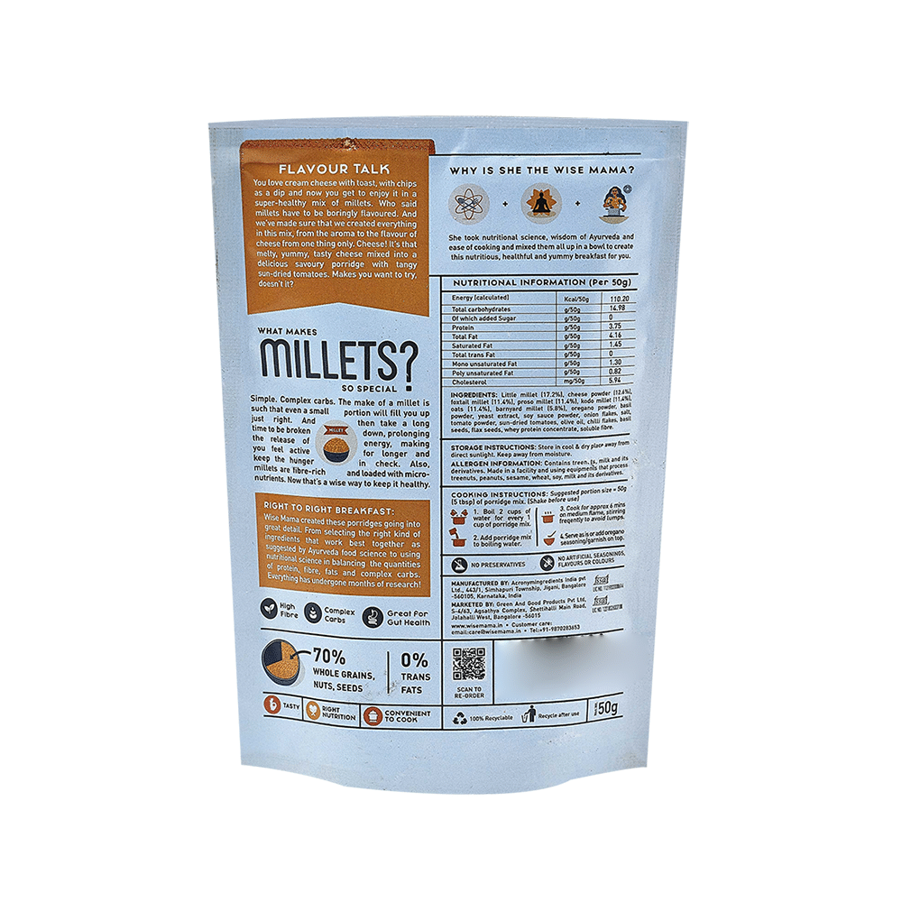 Wise Mama Tomato and Cheese Millet Porridge - Image 2