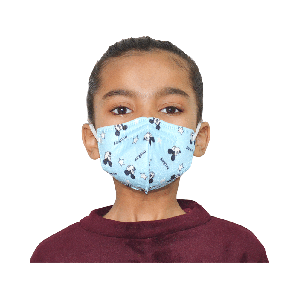 Advind Healthcare Smog Guard N95 Kids Mask without Valve for 4-12 Years Blue Mickey Mouse Design - Image 8