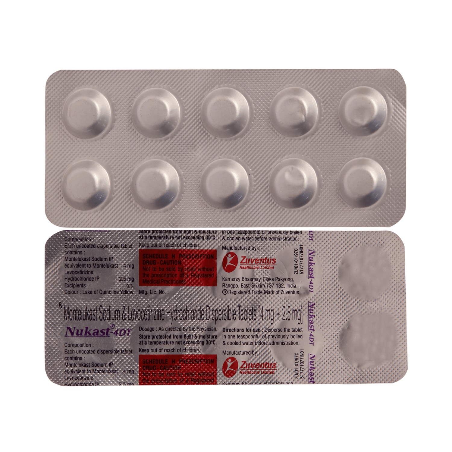 Nukast 2.5mg/4mg Tablet
