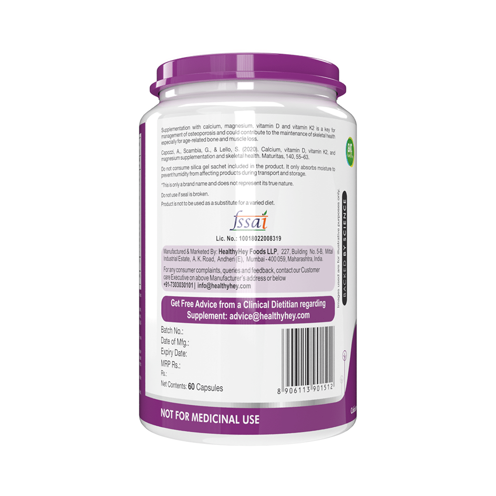 HealthyHey Nutrition Bonemax with Calcium, Magnesium, Vit D3 & K2-7 | For Bone Health | Capsule - Image 3