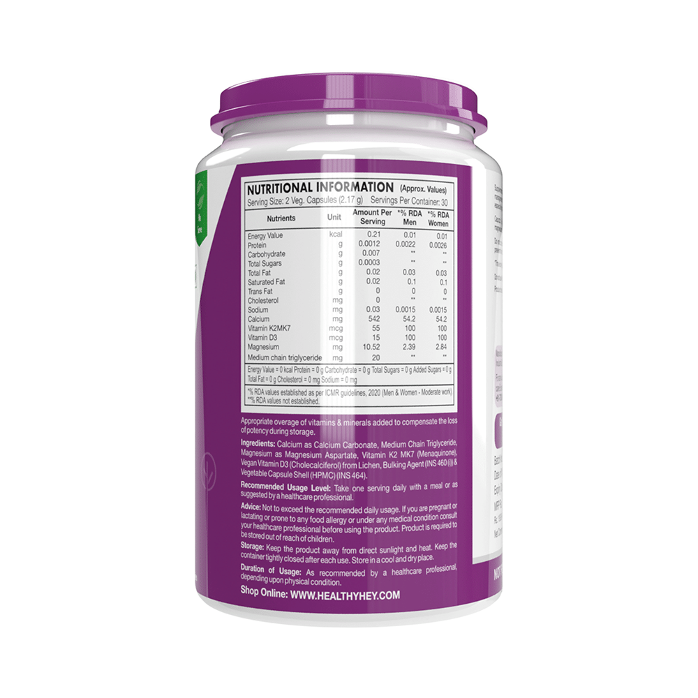 HealthyHey Nutrition Bonemax with Calcium, Magnesium, Vit D3 & K2-7 | For Bone Health | Capsule - Image 2