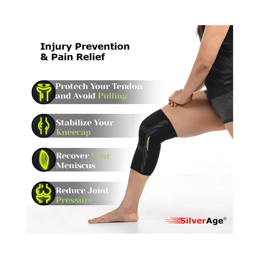 Haxor Silverage Designer Knee Support  Black Large - Image 5