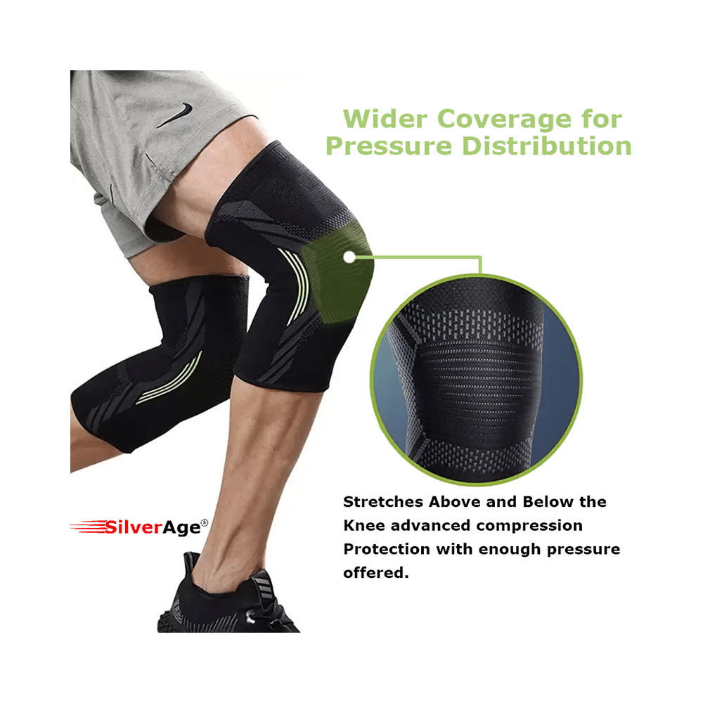 Haxor Silverage Designer Knee Support  Black Large - Image 6