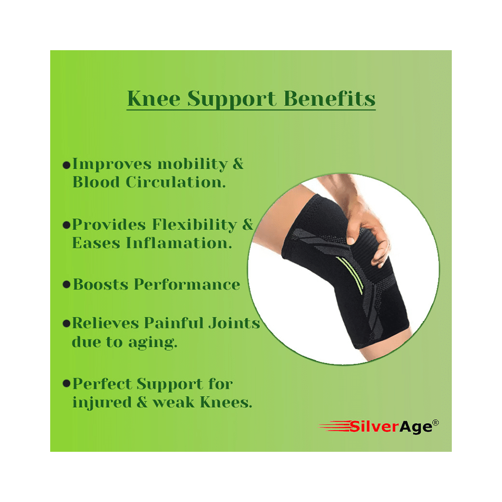 Haxor Silverage Designer Knee Support  Black Large - Image 2