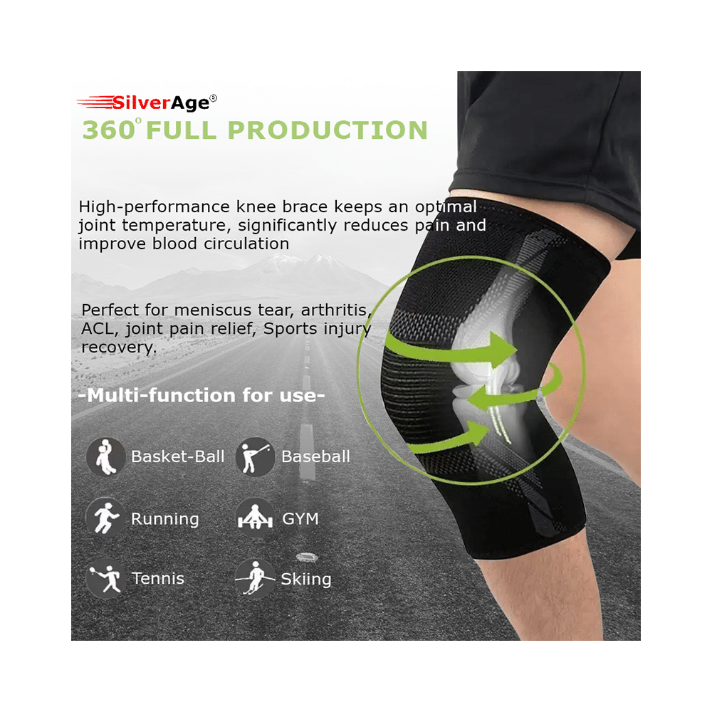 Haxor Silverage Designer Knee Support  Black Large - Image 7