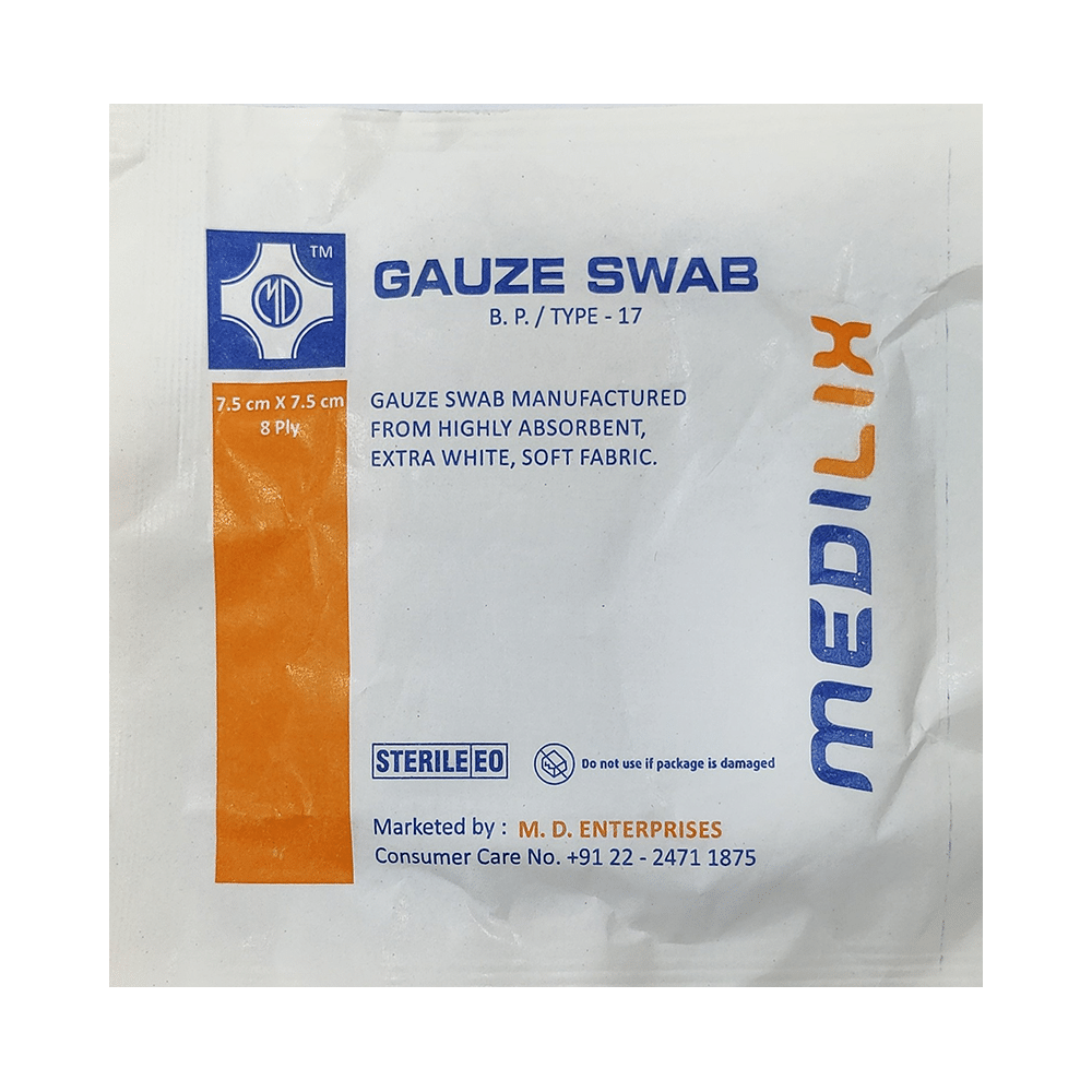 Medilix Gauze Swab Pack 7.5cm x 7.5cm x 8ply