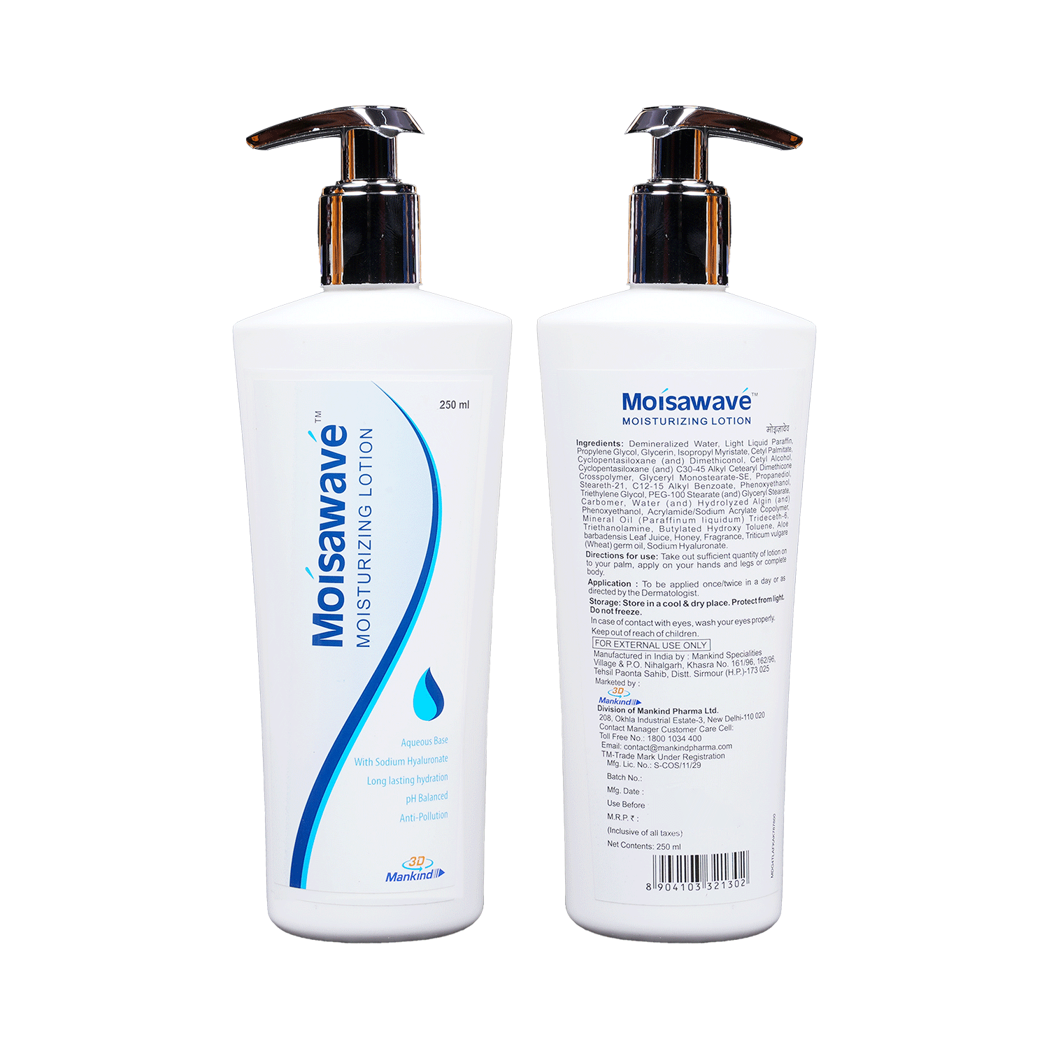Moisawave Anti-Pollution Moisturising & Hydrating Lotion | Aqueous Base with Sodium Hyaluronate | pH-Balanced