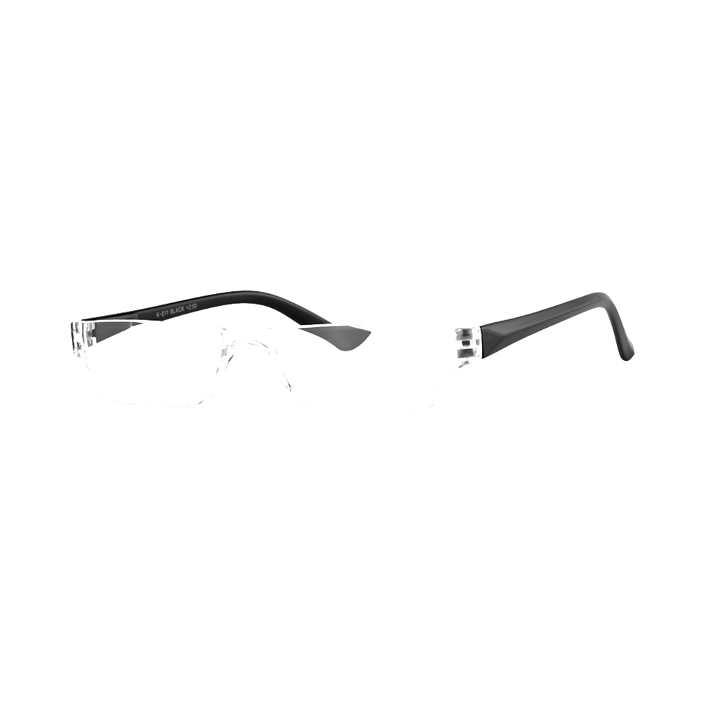 Klar Eye K 511 Rectangle Rimless Reading Glasses for Men and Women Black Optical Power +2.25 - Image 1