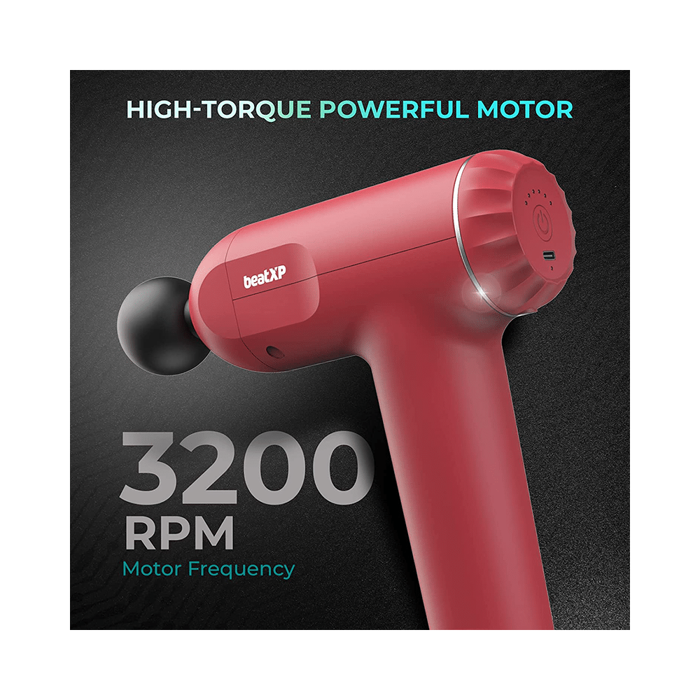 beatXP Bolt Deep Tissue Massage Gun Red - Image 4