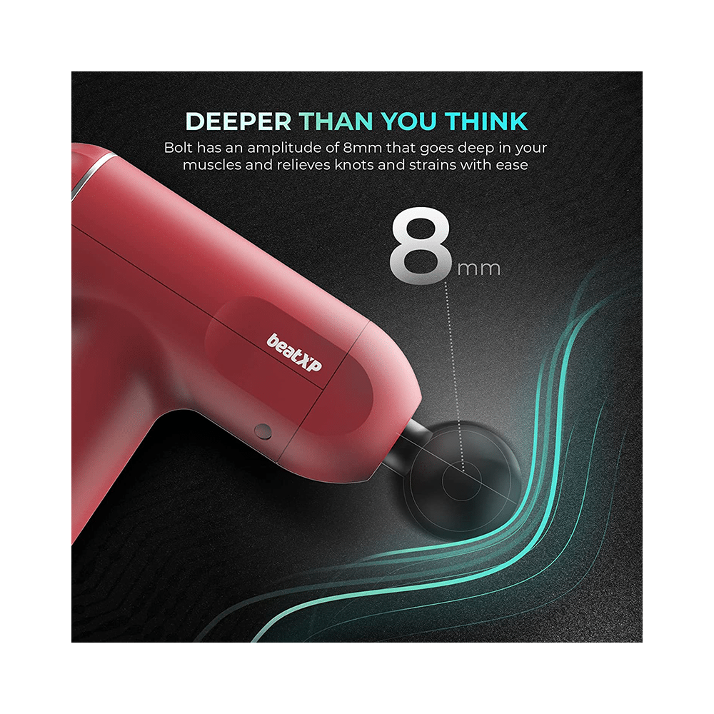 beatXP Bolt Deep Tissue Massage Gun Red - Image 6