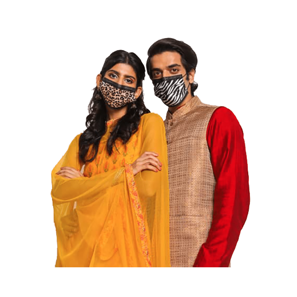 Quarant 4 Ply Designer Protective Face Mask Mask Animal Print Multicolor - Image 6
