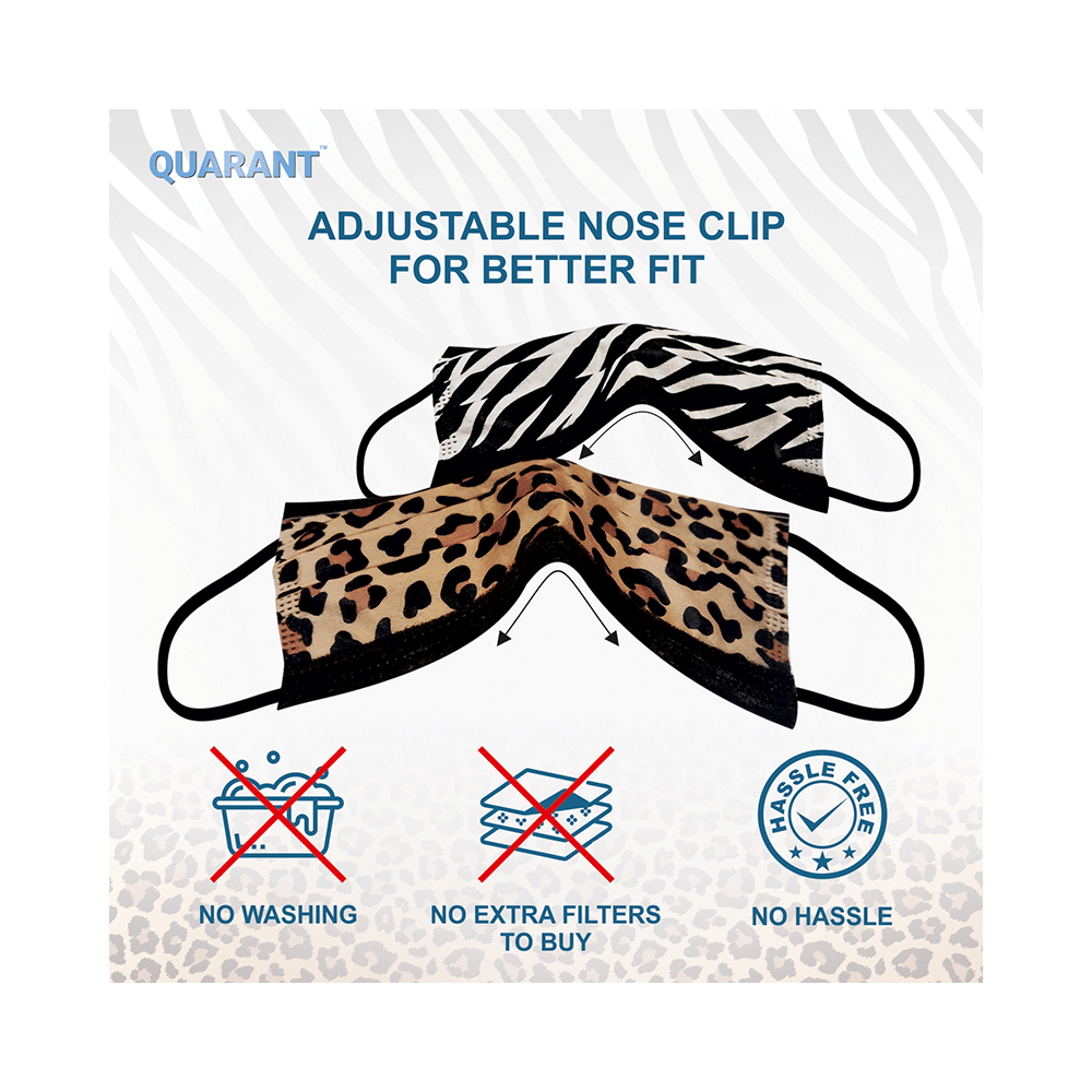 Quarant 4 Ply Designer Protective Face Mask Mask Animal Print Multicolor - Image 5
