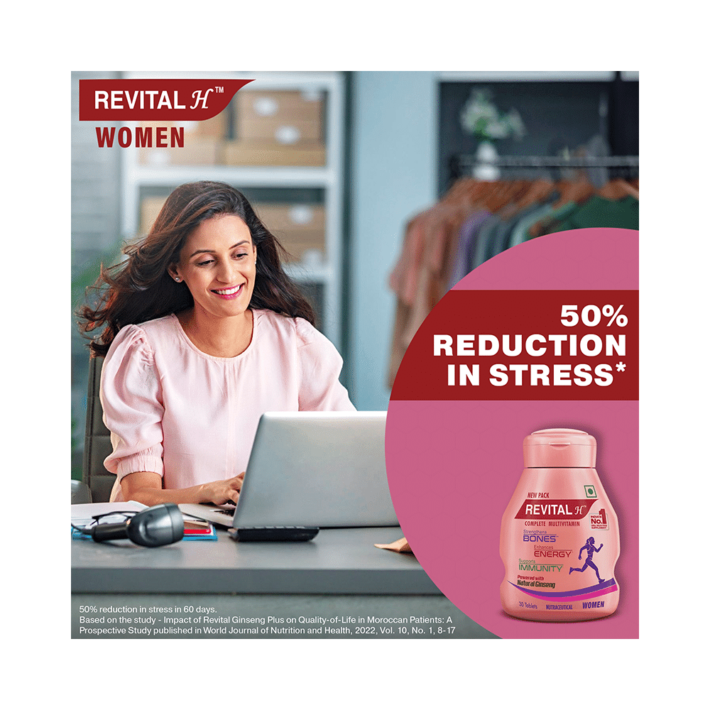 Revital H Woman Tablet with Multivitamins, Calcium, Zinc & Natural Ginseng | For Daily Immunity, Strong Bones & Energy - Image 5