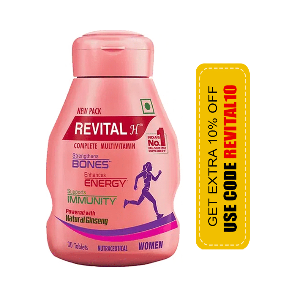 Revital H Woman Tablet with Multivitamins, Calcium, Zinc & Natural Ginseng | For Daily Immunity, Strong Bones & Energy - Image 1
