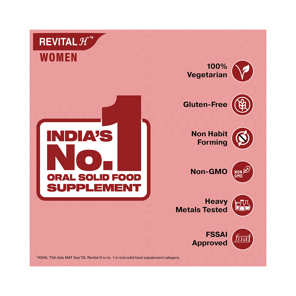 Revital H Woman Tablet with Multivitamins, Calcium, Zinc & Natural Ginseng | For Daily Immunity, Strong Bones & Energy - Image 7