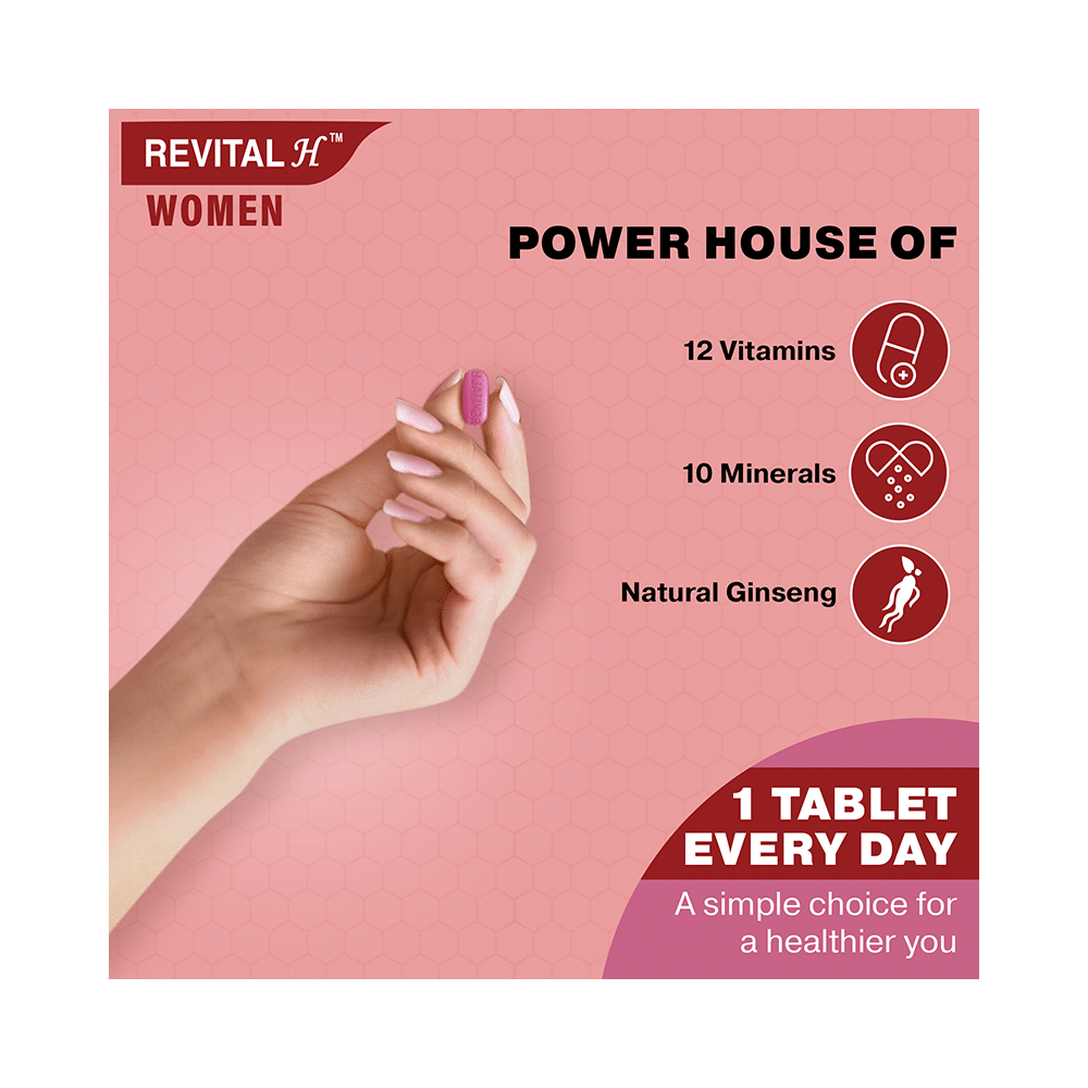 Revital H Woman Tablet with Multivitamins, Calcium, Zinc & Natural Ginseng | For Daily Immunity, Strong Bones & Energy - Image 6