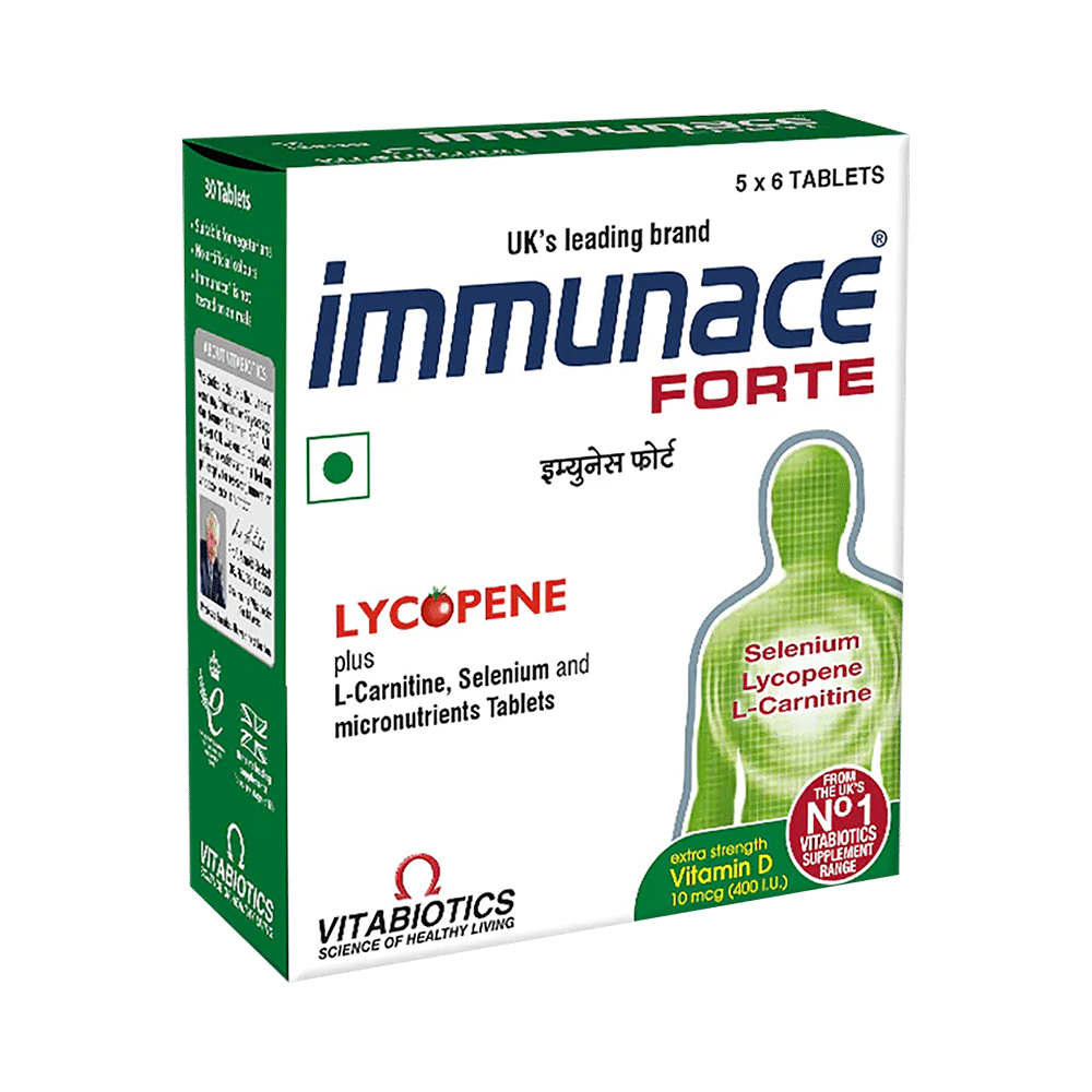 Immunace Forte Tablet with Lycopene+L-Carnitine, Vitamin D (400 IU) | For Immunity - Image 1