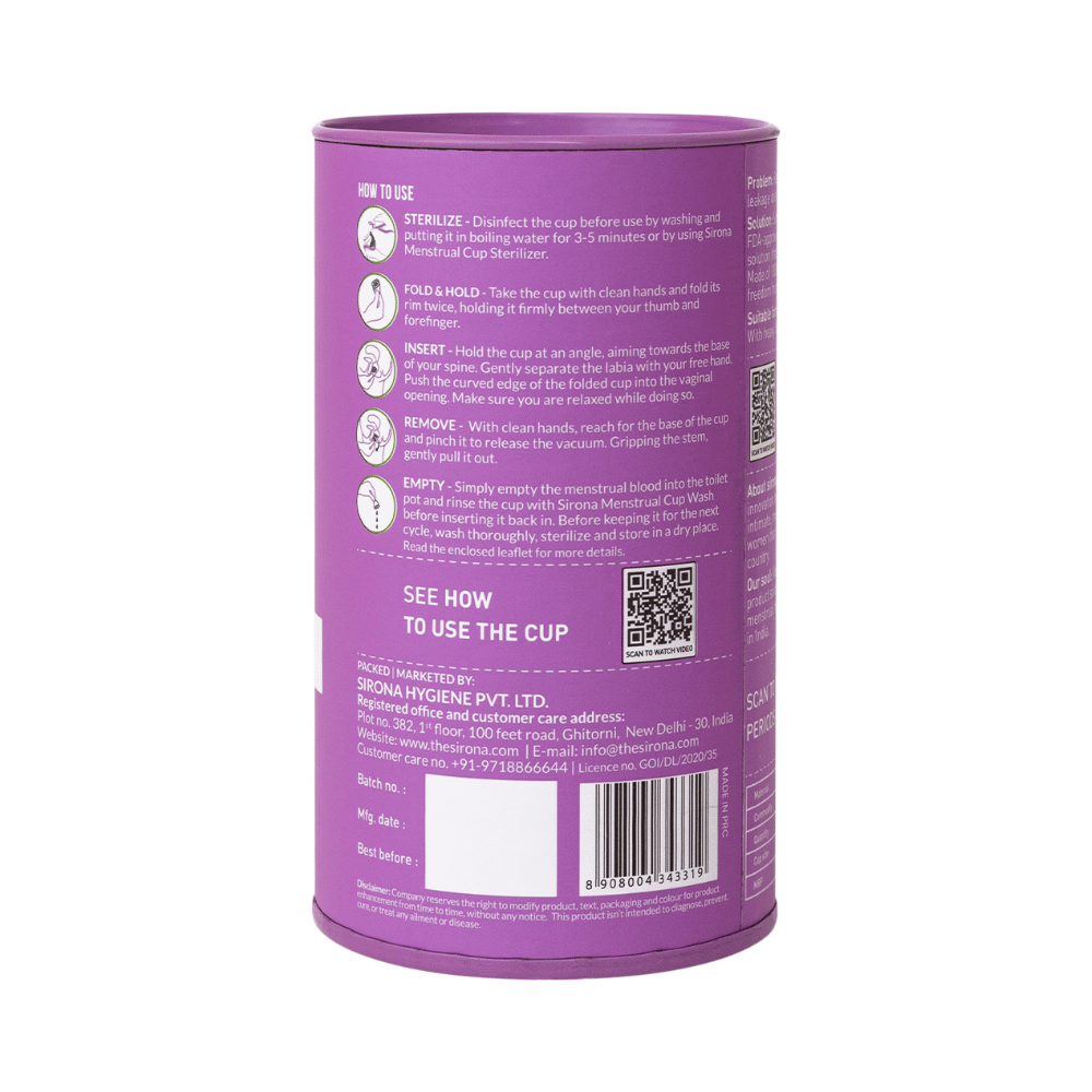 Sirona Reusable Menstrual Cup for Women | Size Large - Image 2
