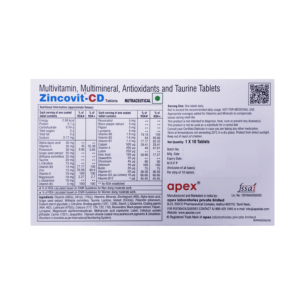 Zincovit-CD Tablet - Image 2