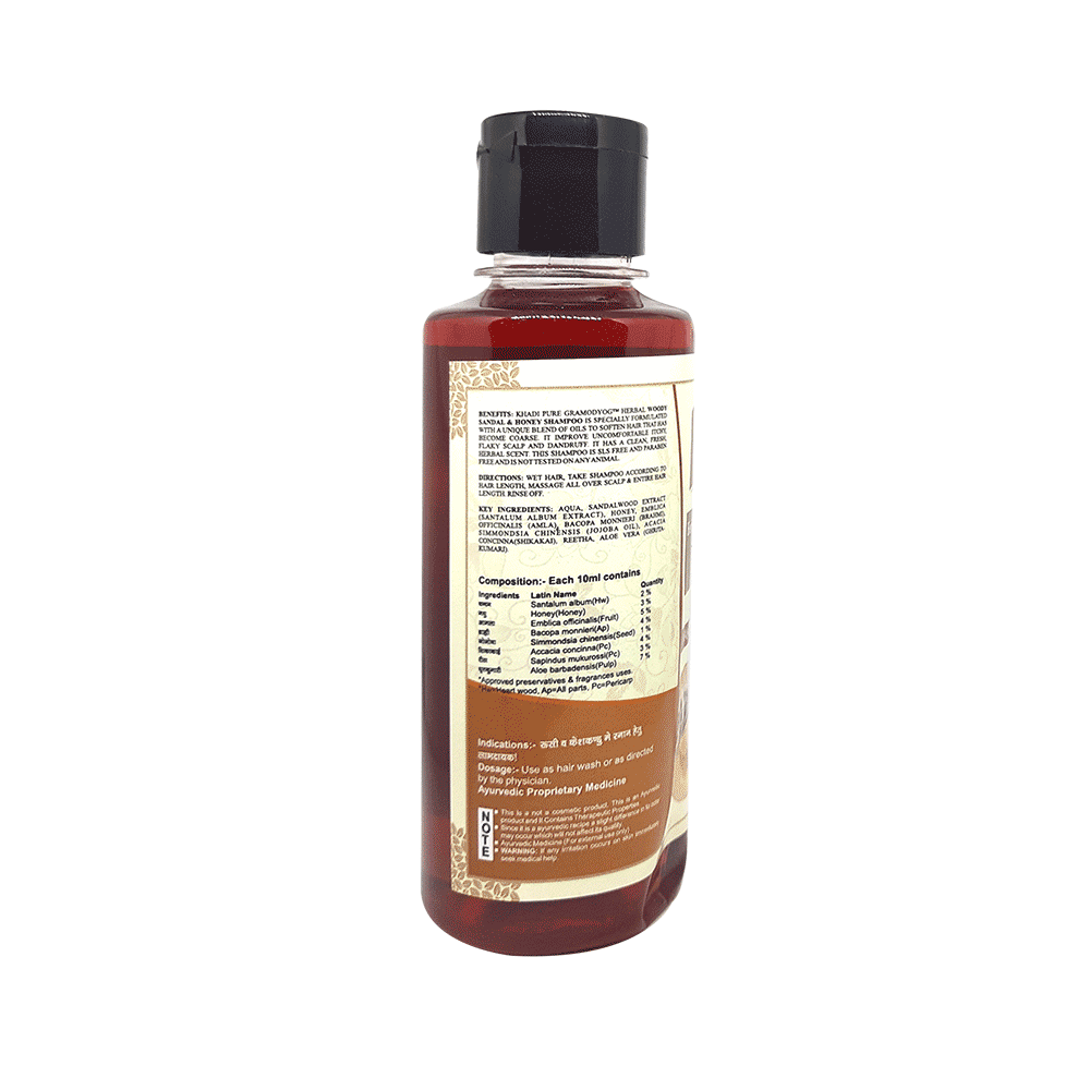 Khadi Pure Combo Pack of Herbal Honey & Almond Oil Shampoo & Herbal Woody Sandal & Honey Shampoo (210ml Each) - Image 3