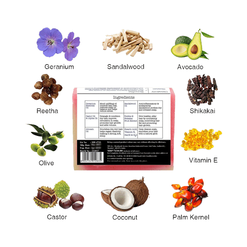 Soulflower Sandalwood Geranium Shampoo Bar Soap - Image 3