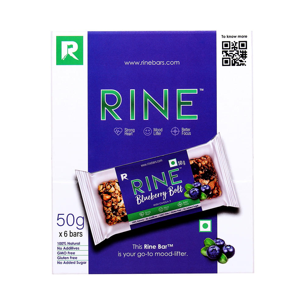 Rine On-The-Go Bar (50gm Each) Blueberry Bolt Omega 3 - Image 1
