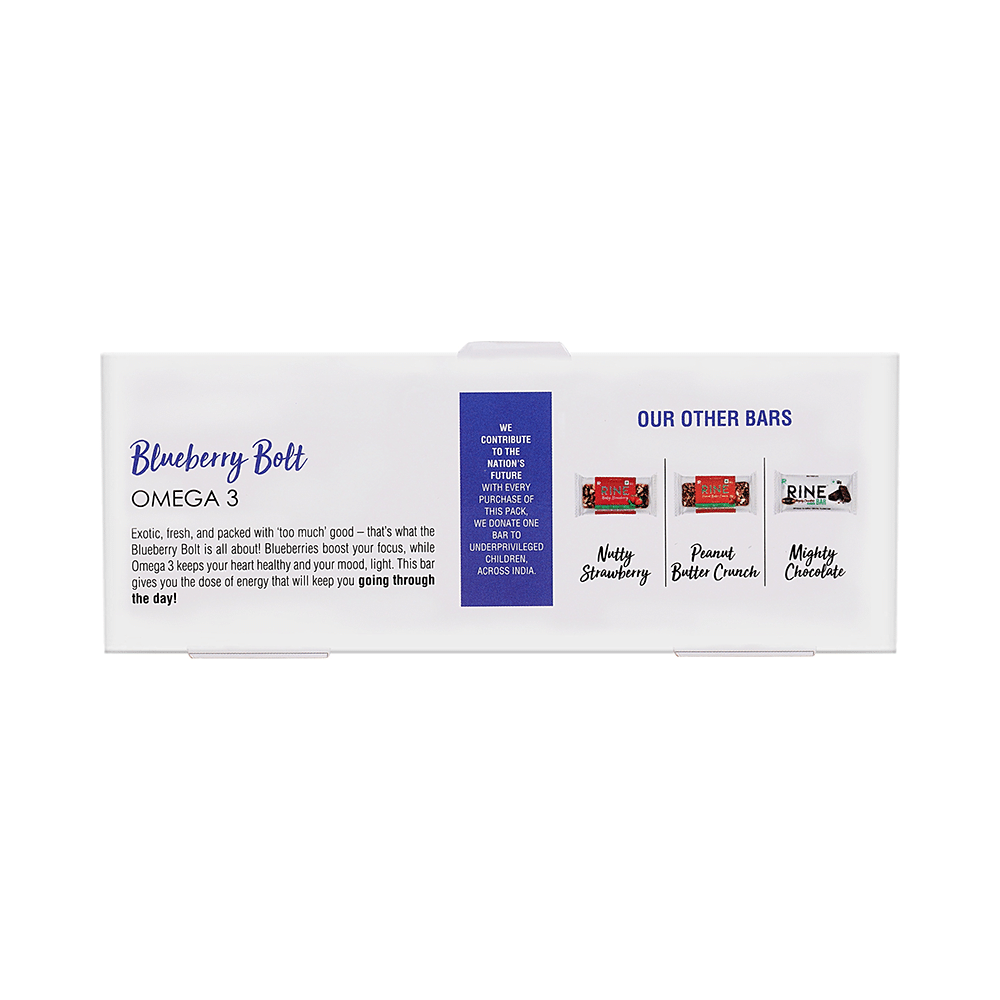 Rine On-The-Go Bar (50gm Each) Blueberry Bolt Omega 3 - Image 4