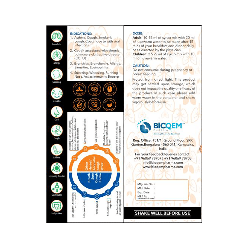 Bioqem Pharma Breath Sure Ayurvedic Cough Kadha - Image 4