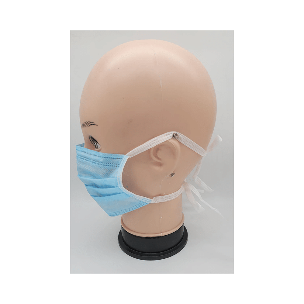C Cure 3 Ply Tie On Face Mask Blue - Image 4