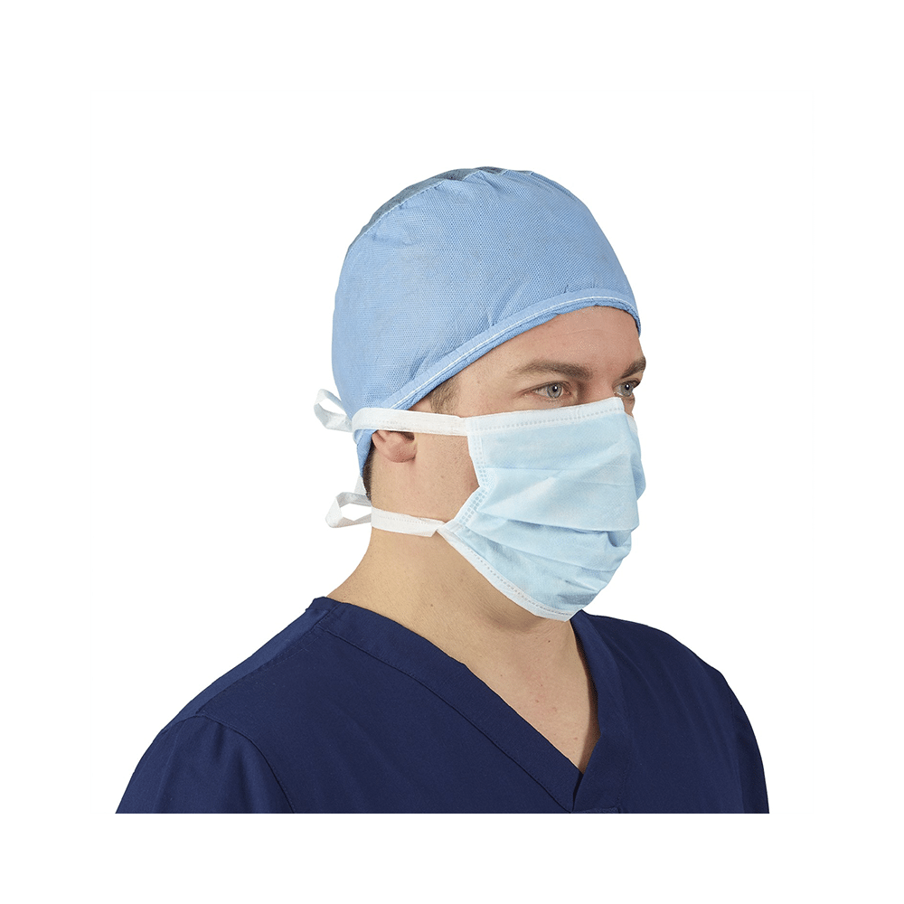 C Cure 3 Ply Tie On Face Mask Blue - Image 2