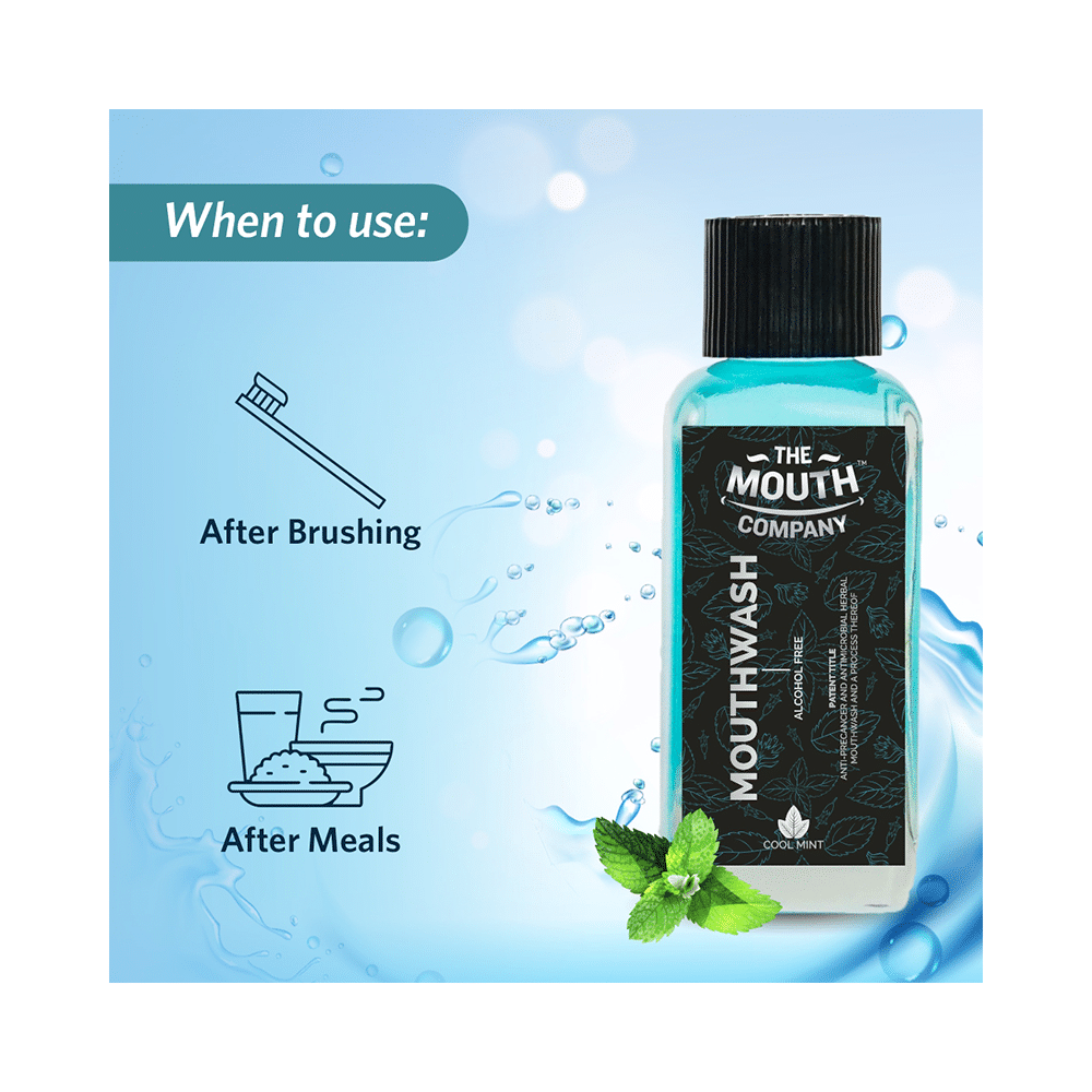 The Mouth Company Cool Mint Alcohol Free Mouthwash (100ml Each) - Image 6