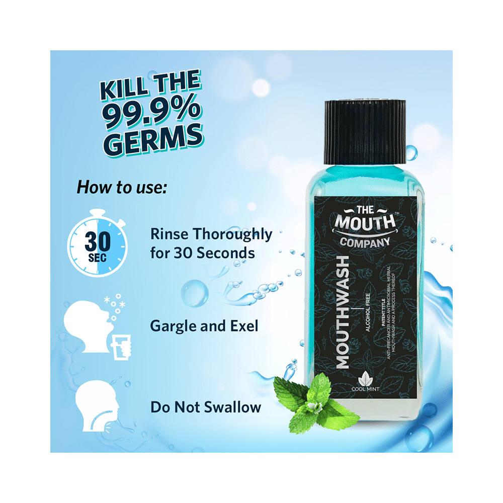 The Mouth Company Cool Mint Alcohol Free Mouthwash (100ml Each) - Image 5