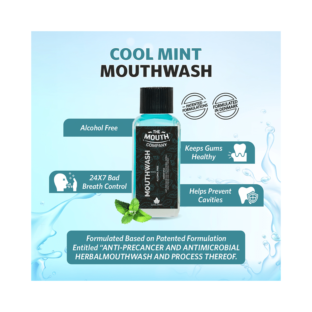 The Mouth Company Cool Mint Alcohol Free Mouthwash (100ml Each) - Image 4