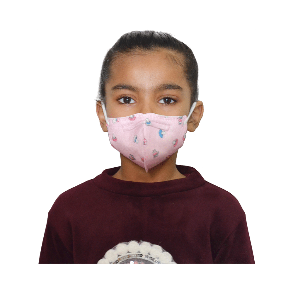 Advind Healthcare Smog Guard N95 Kids Mask without Valve for 4-12 Years Blue Mickey Mouse Design  & Pink Mushroom Design - Image 11