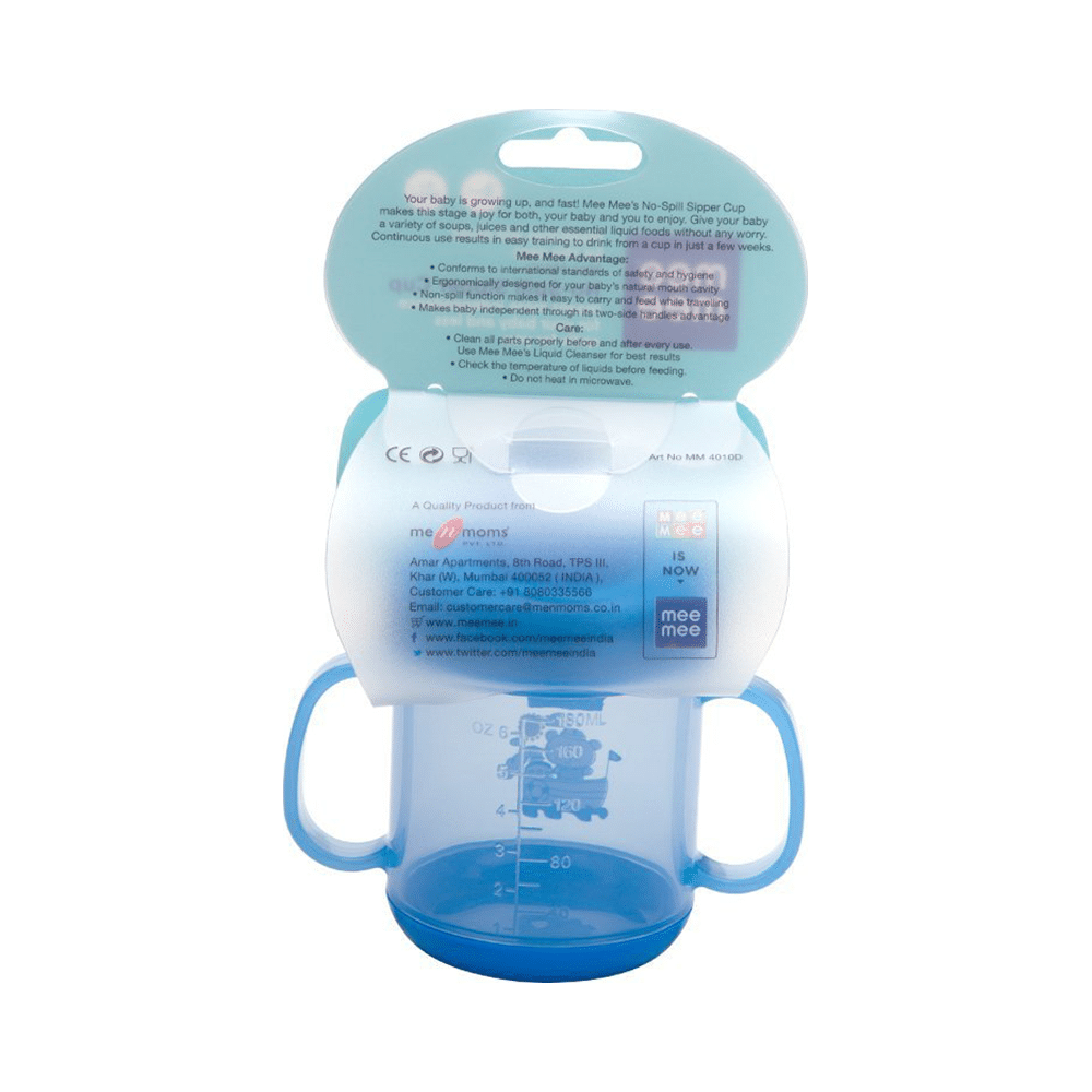 Mee Mee No-Spill Sipper Cup with Double Handle Blue - Image 1