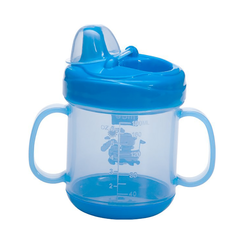 Mee Mee No-Spill Sipper Cup with Double Handle Blue - Image 3