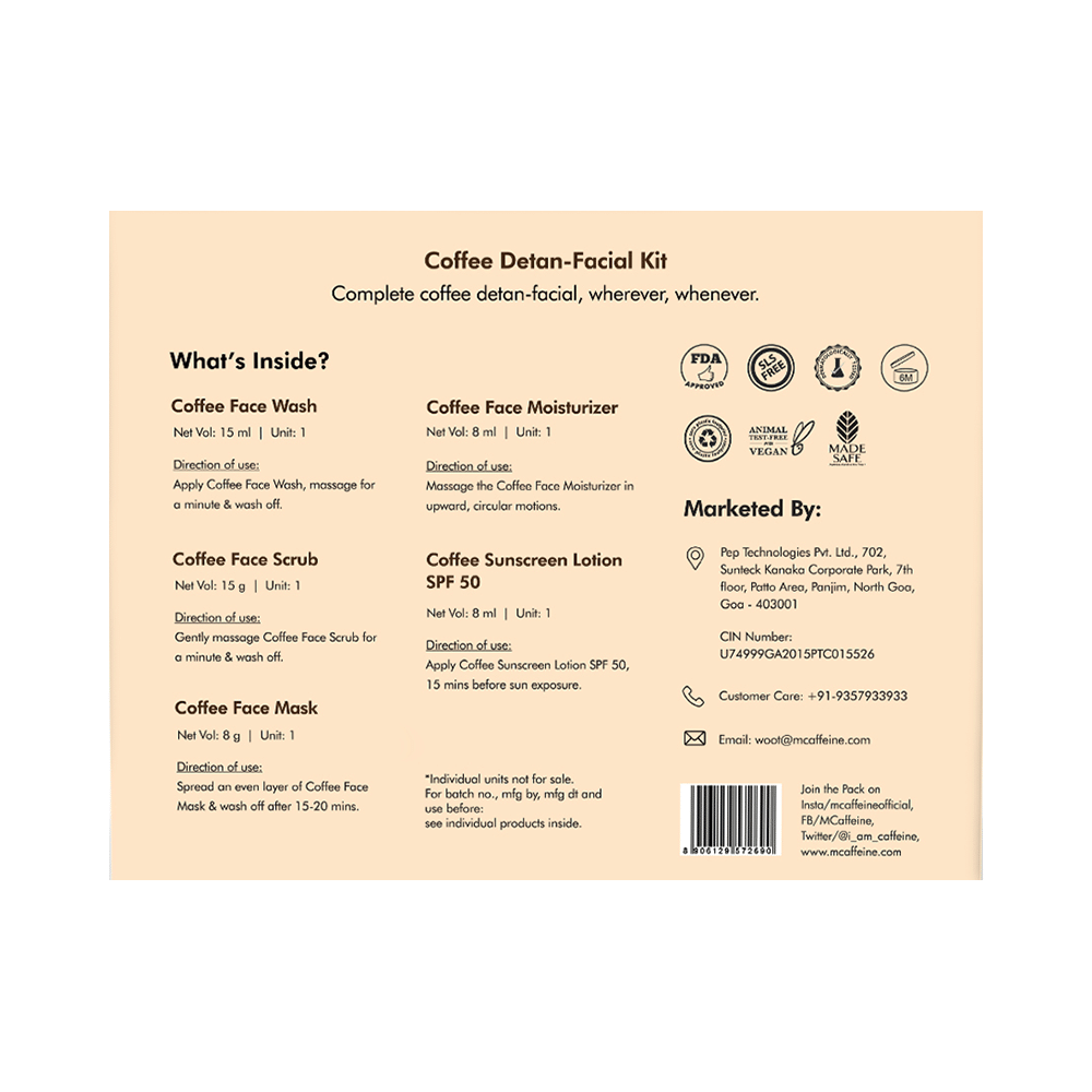 mCaffeine Coffee Detan Facial Kit - Image 2