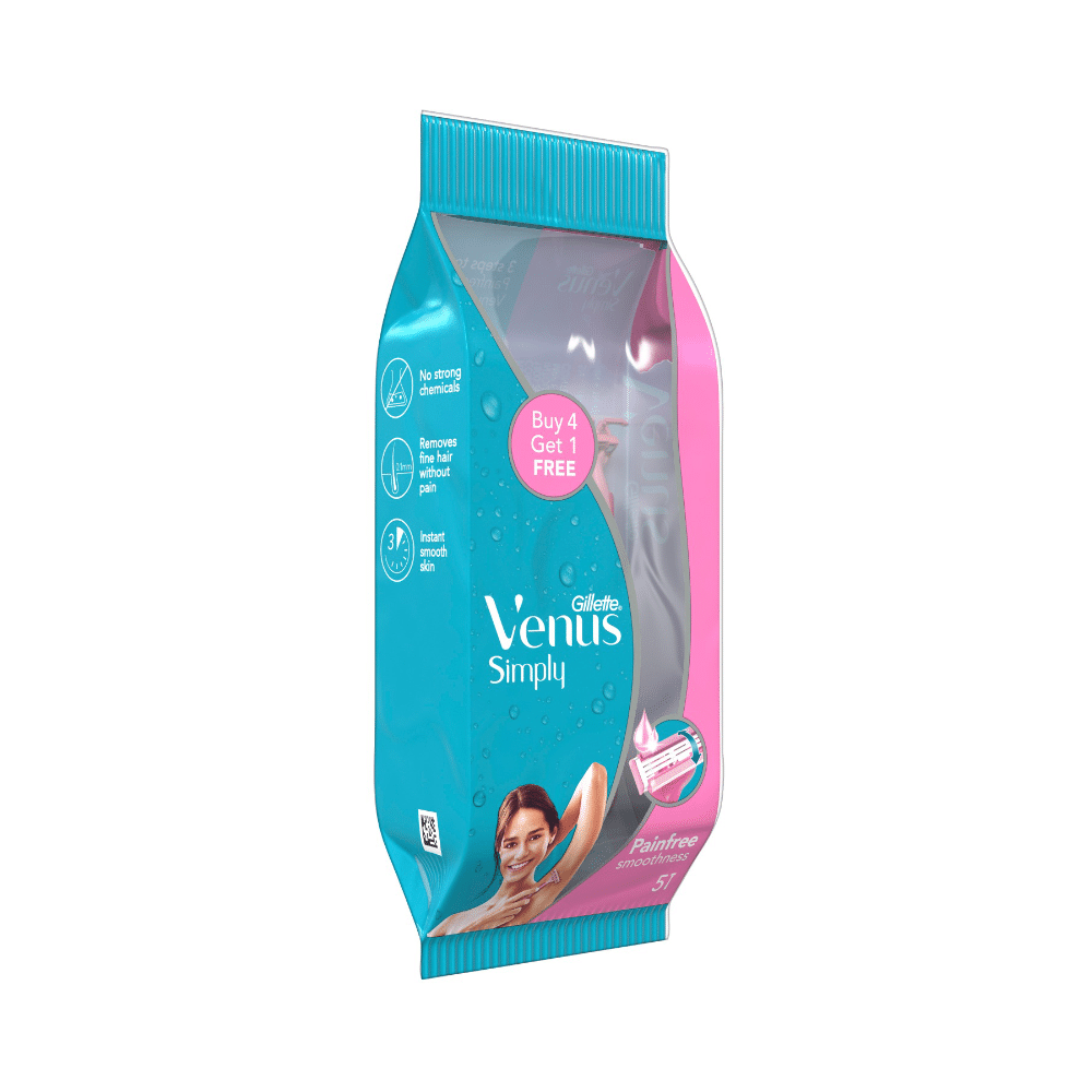 Gillette Venus Simply Razor for Women Buy 4 Get 1 Free - Image 3