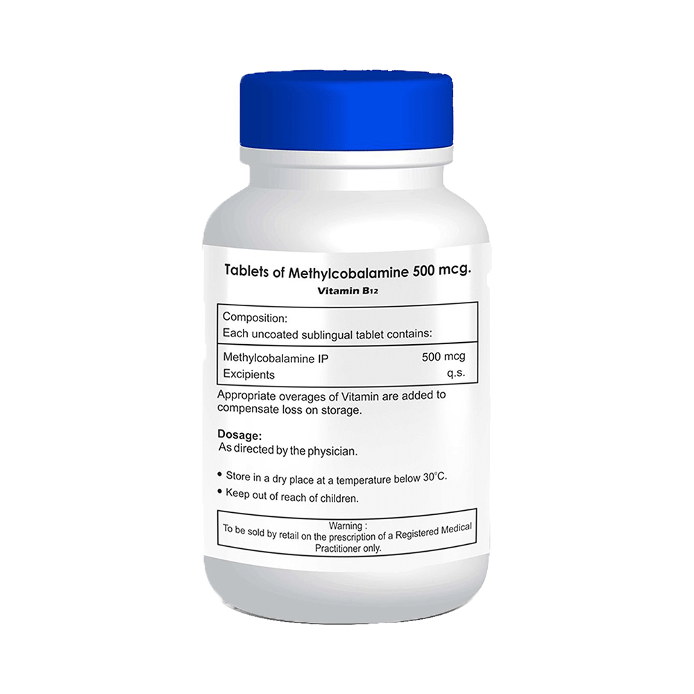 HealthVit Vitamin B12 500mcg | With Methylcobalamin | For Energy & RBC Production | Tablet - Image 2