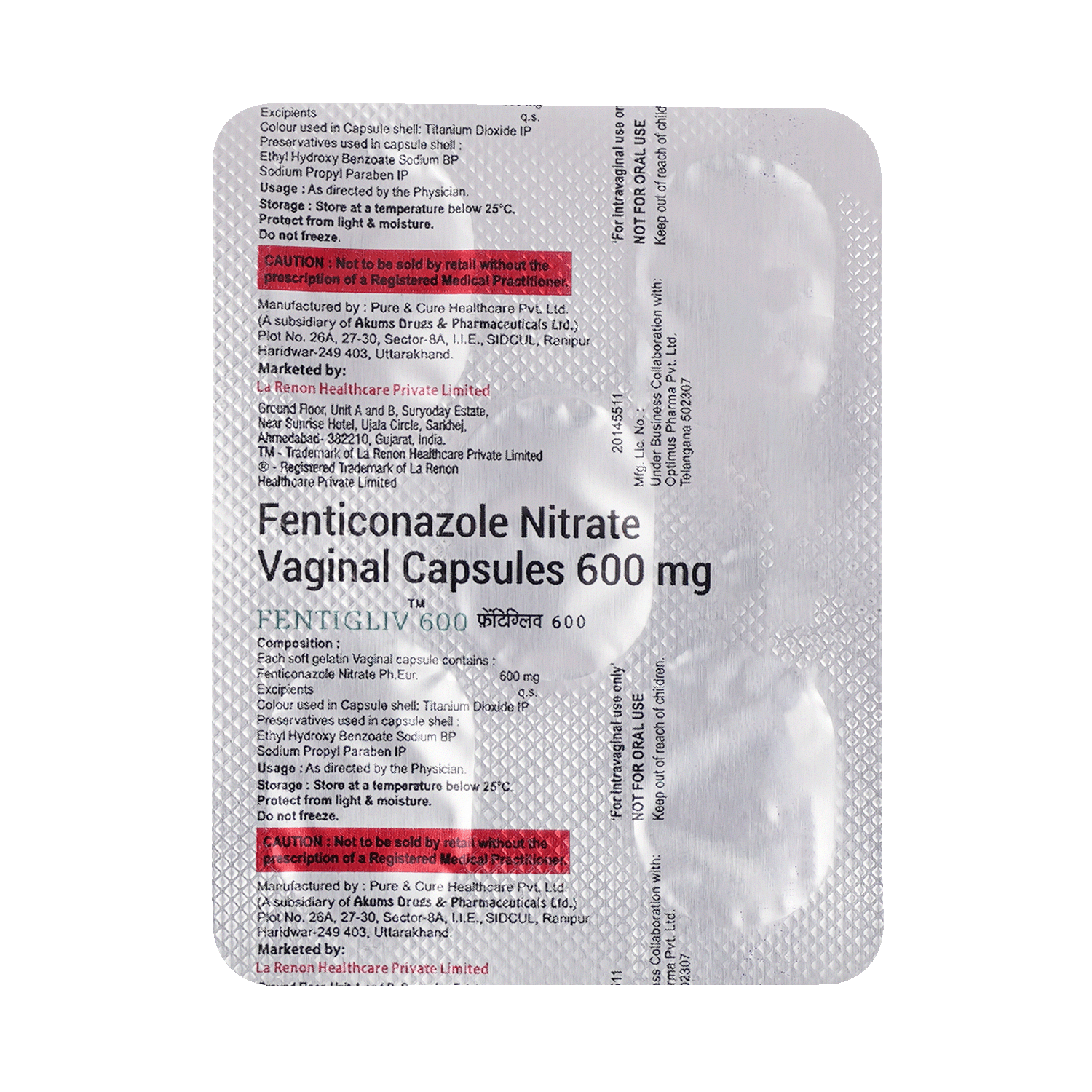 Fentigliv 600mg Vaginal Capsule - Image 5