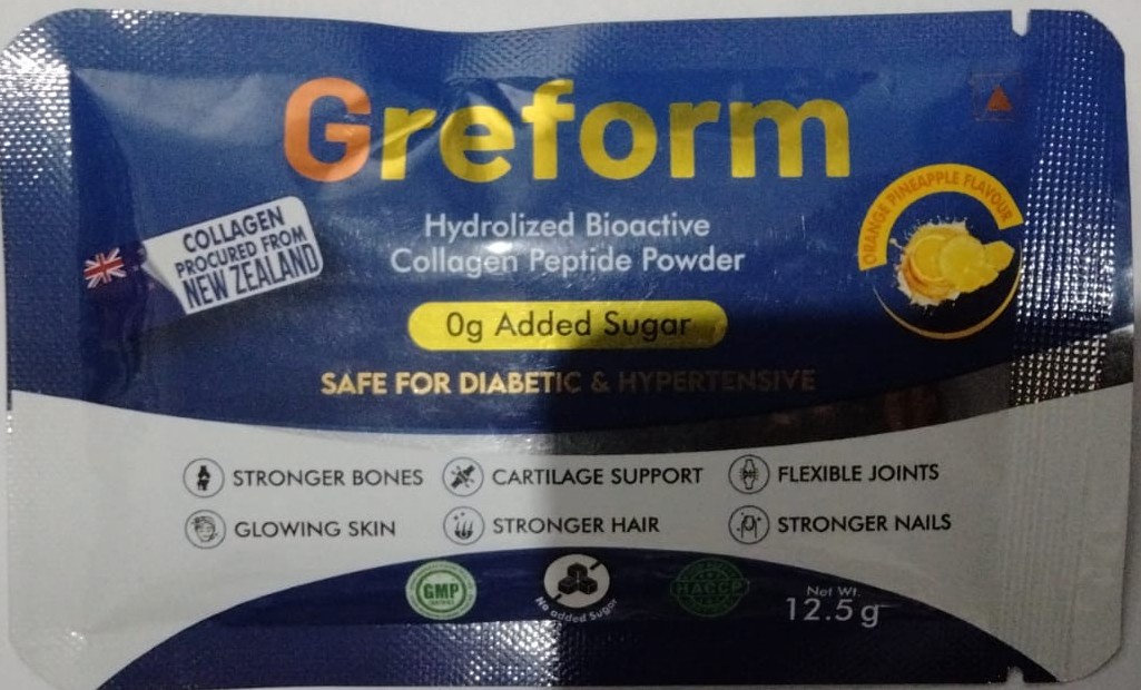 Greform Hydrolyzed Bioactive Collagen Peptide Powder Orange Pineapple No Sugar - Image 1