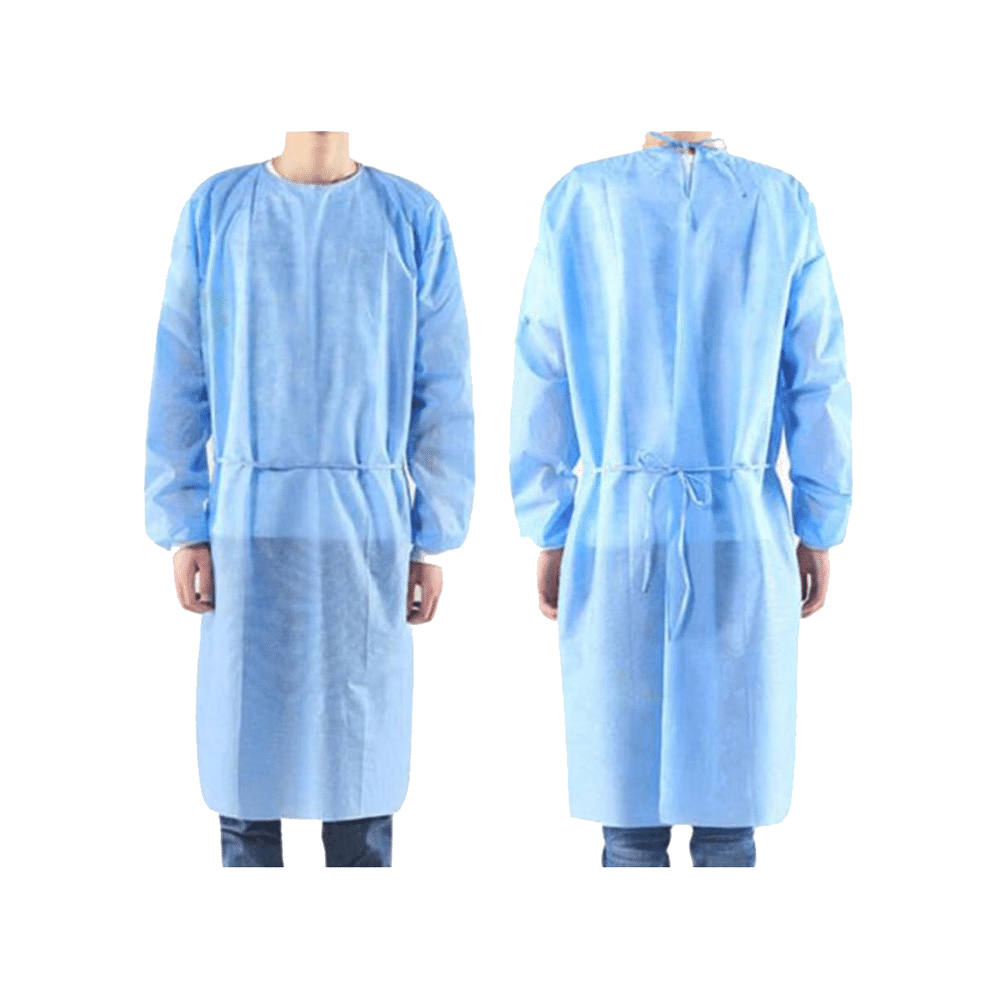 Medi Karma Disposable Patient Gown Small Medical Blue - Image 2