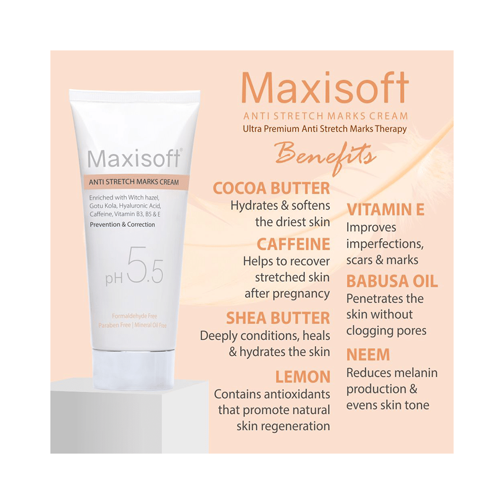 Maxisoft PH 5.5 Anti Stretch Mark Cream (100gm Each) - Image 6