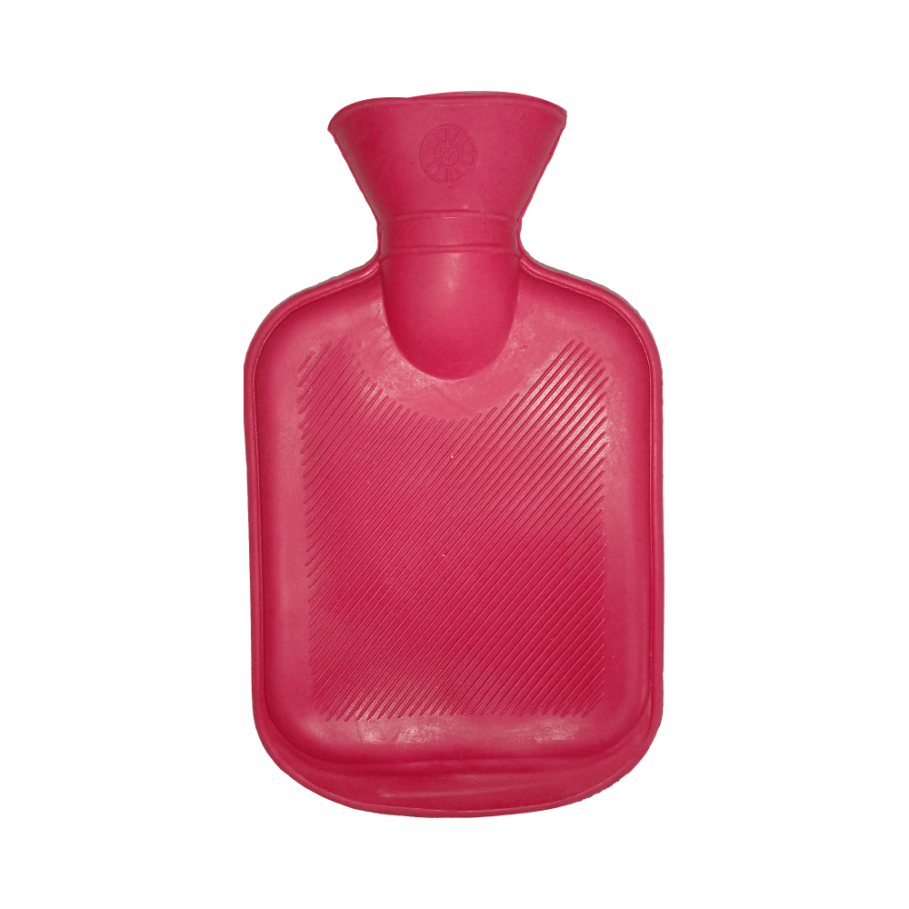 Mycure One Side Ribbed Rubber Hot Water Bag for  Pain Relief & Massager Pink