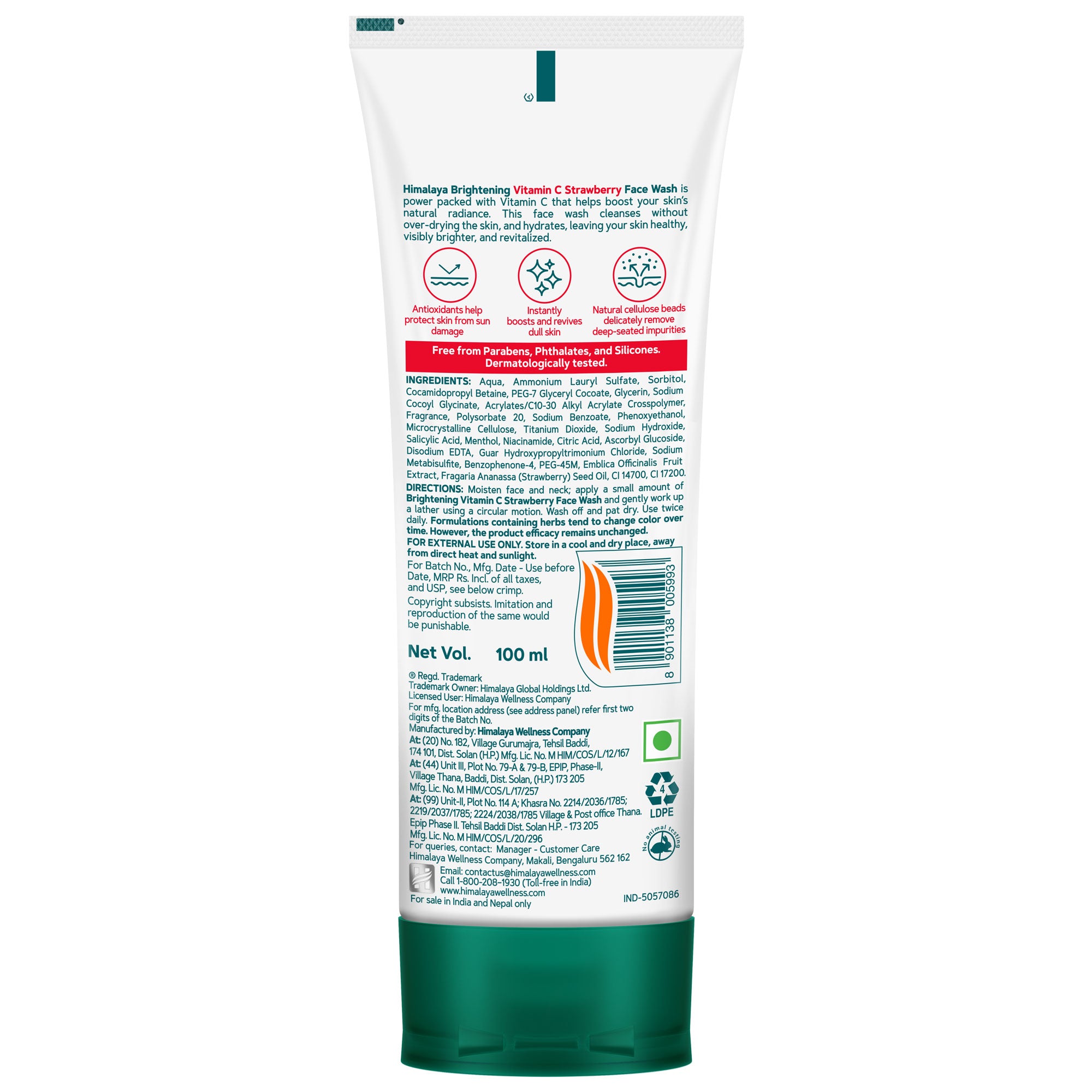 Himalaya Brightening Vitamin C Strawberry Face Wash - Image 2