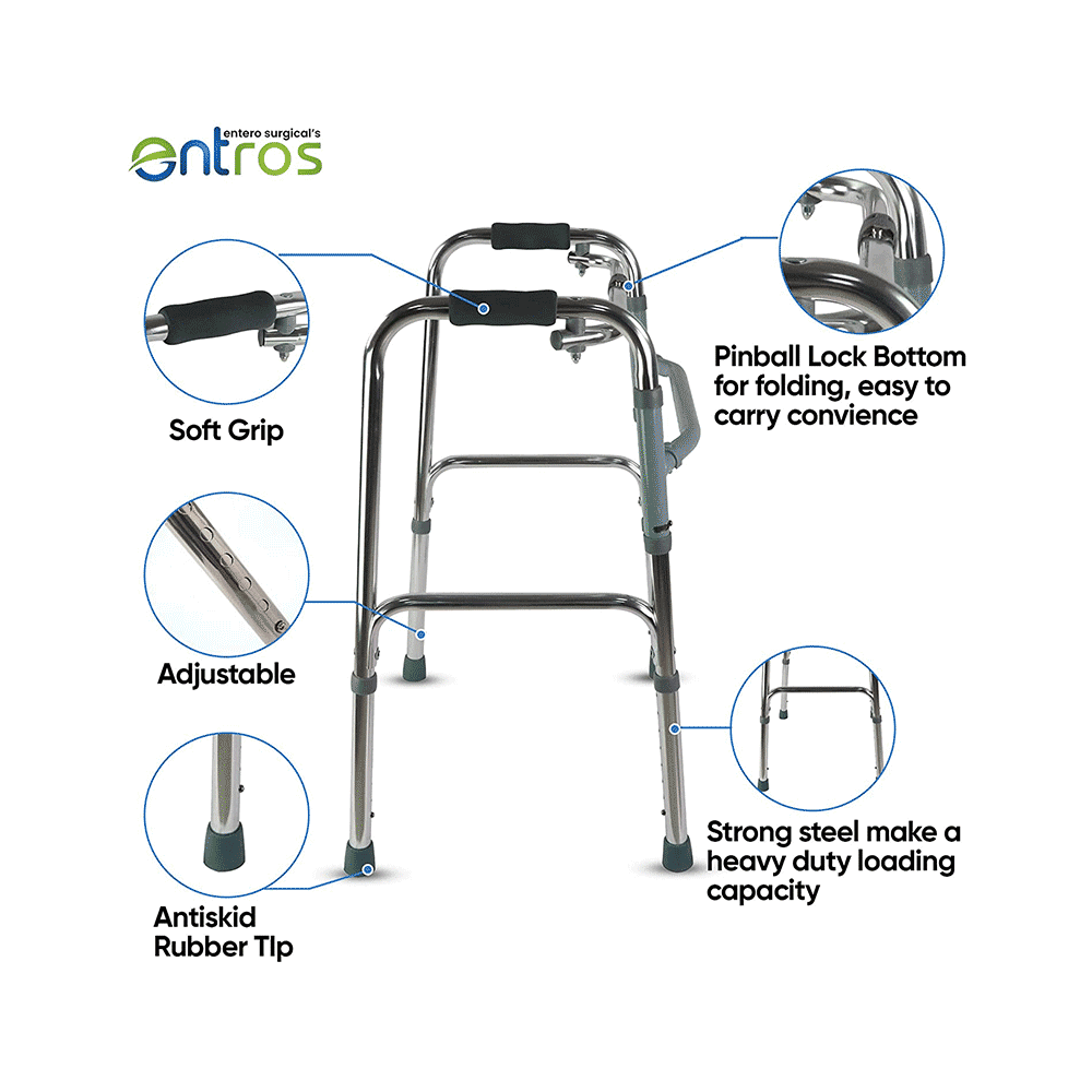 Entros SC4005S Premium Quality Height-Adjustable Reciprocal Walker with Single Hand & Single Button - Image 2