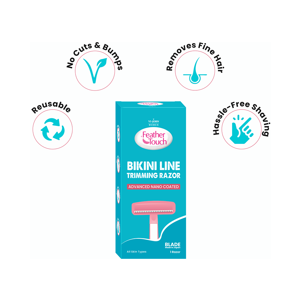 Vi-John Women Feather Touch Bikini Line Trinning Razor Advance Nano Coated Women Razors For All Skin - Image 7